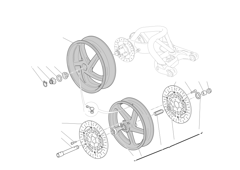 Front and rear wheels