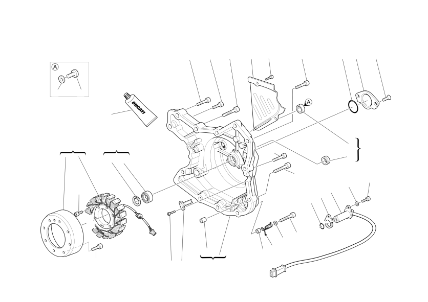 Alternator-side crankcase cover