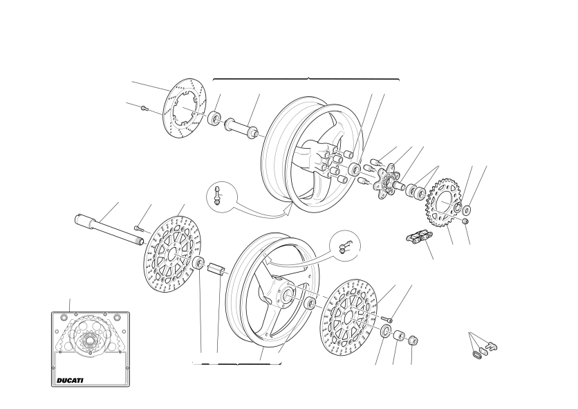 FRONT AND REAR WHEELS