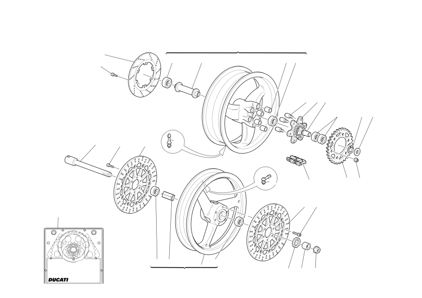 FRONT AND REAR WHEELS
