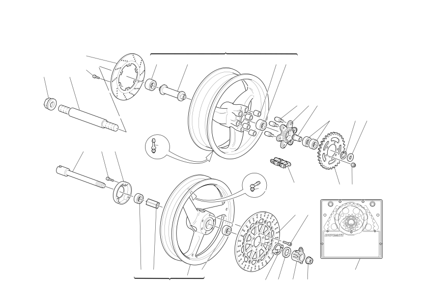 FRONT AND REAR WHEELS