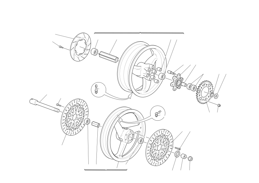 FRONT AND REAR WHEELS