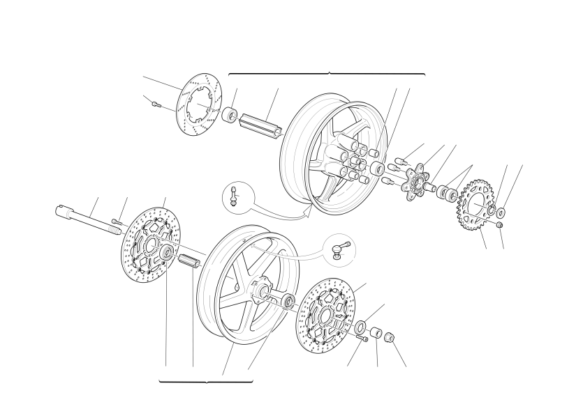 FRONT AND REAR WHEELS