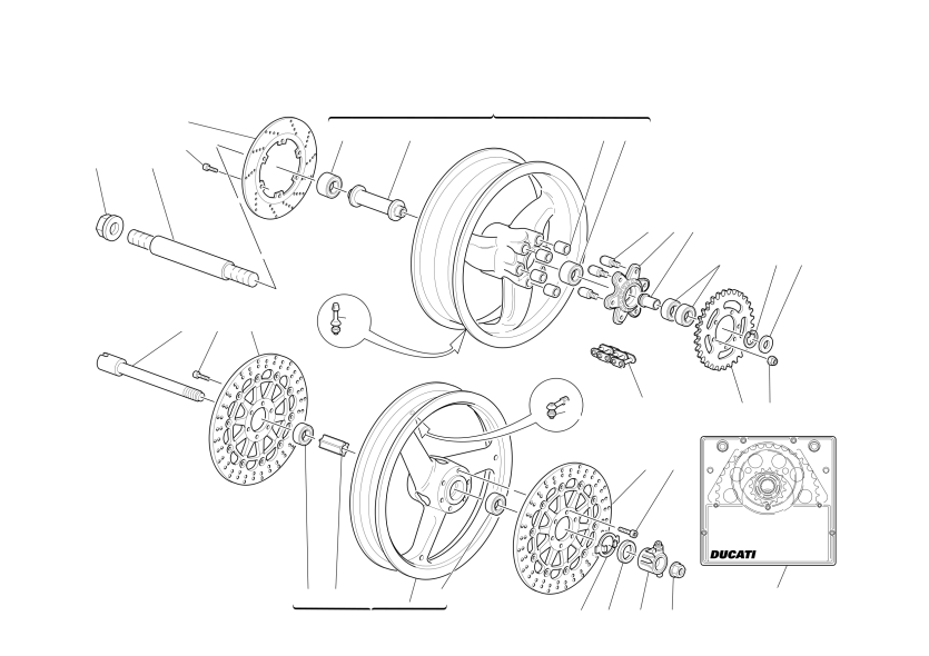 FRONT AND REAR WHEELS