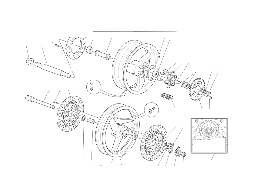 FRONT AND REAR WHEELS