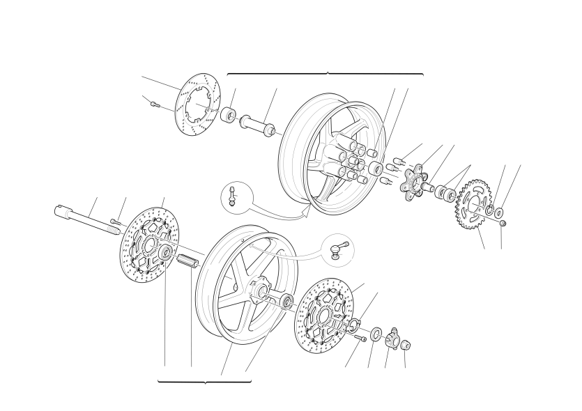 FRONT AND REAR WHEELS