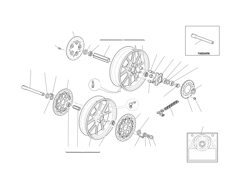 FRONT AND REAR WHEELS