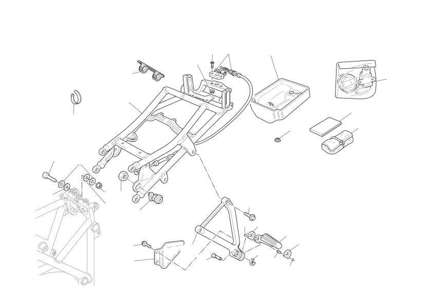 REAR FRAME-REAR FOOT RESTS