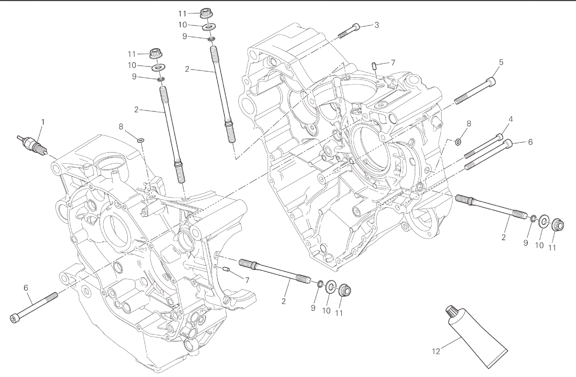 HALF-CRANKCASES PAIR
