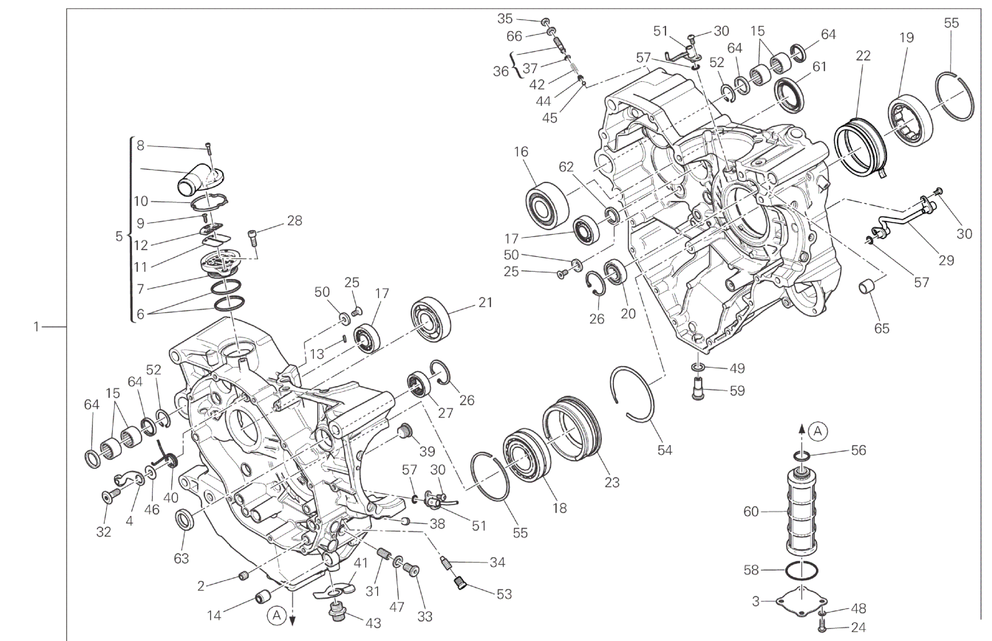 HALF-CRANKCASES PAIR