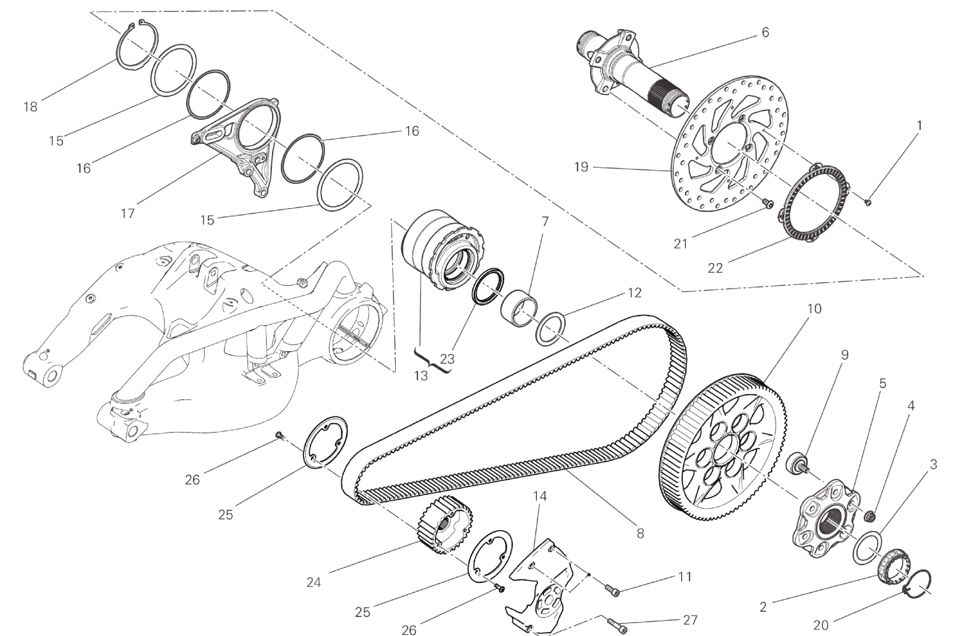 HUB, REAR WHEEL