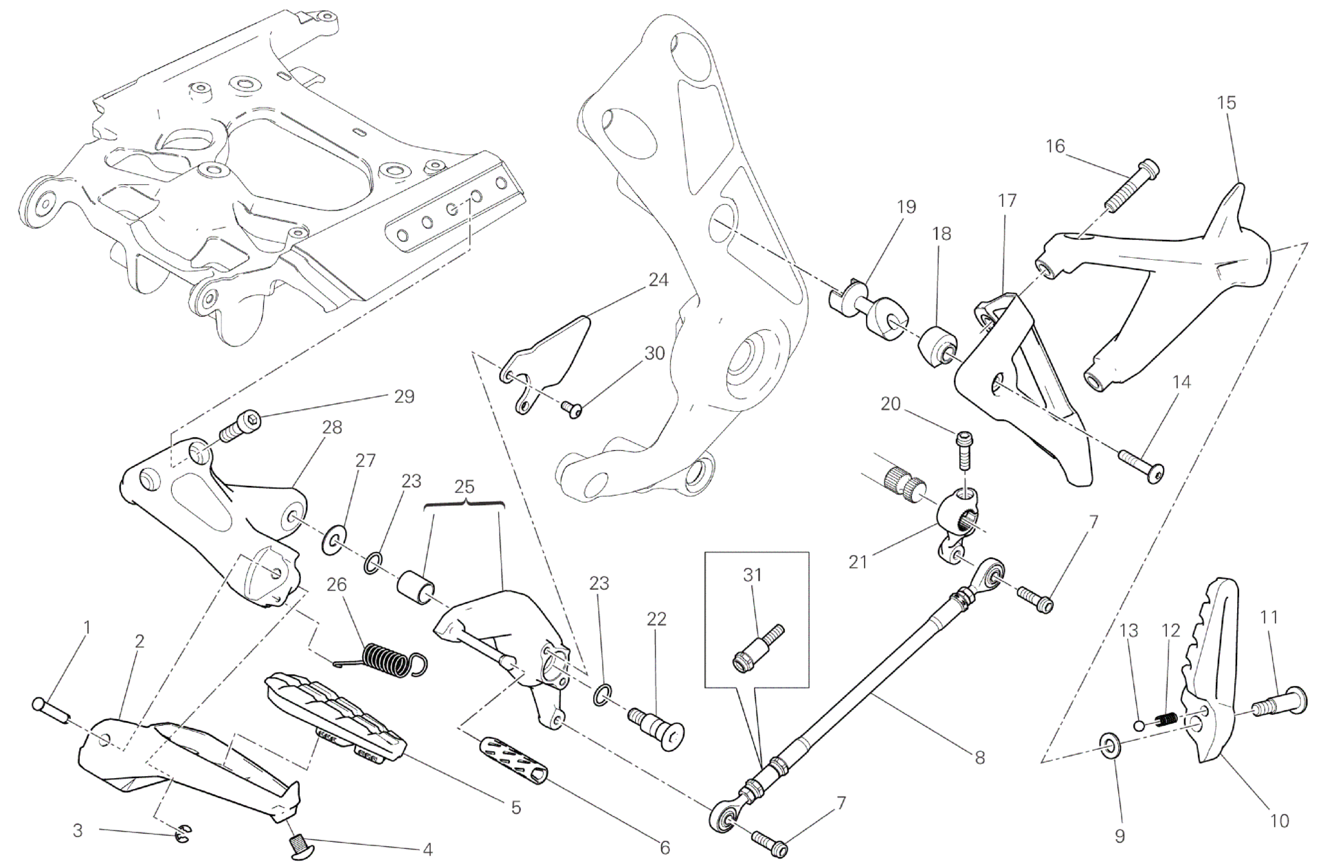 FOOTRESTS, LEFT