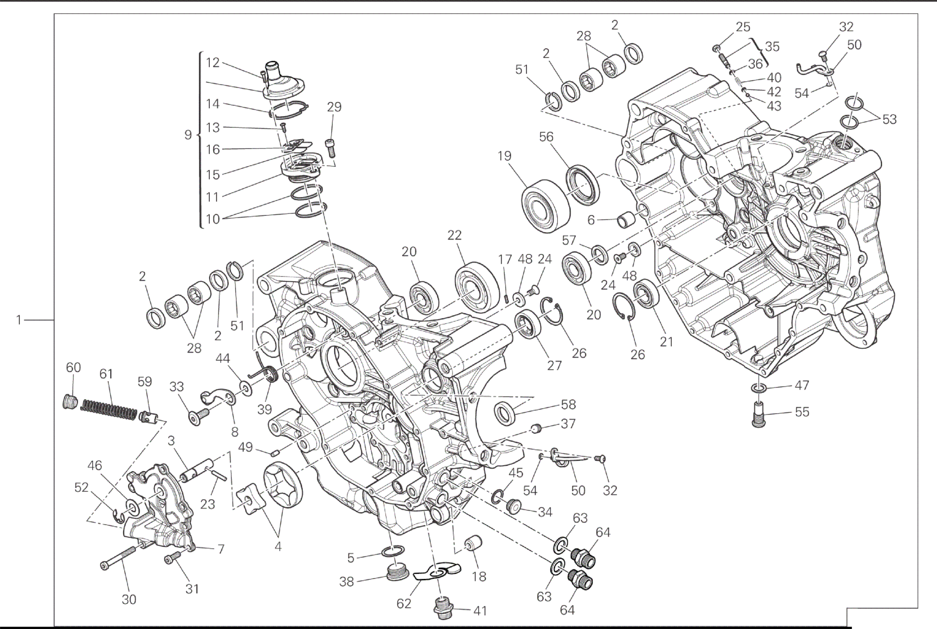 HALF-CRANKCASES PAIR