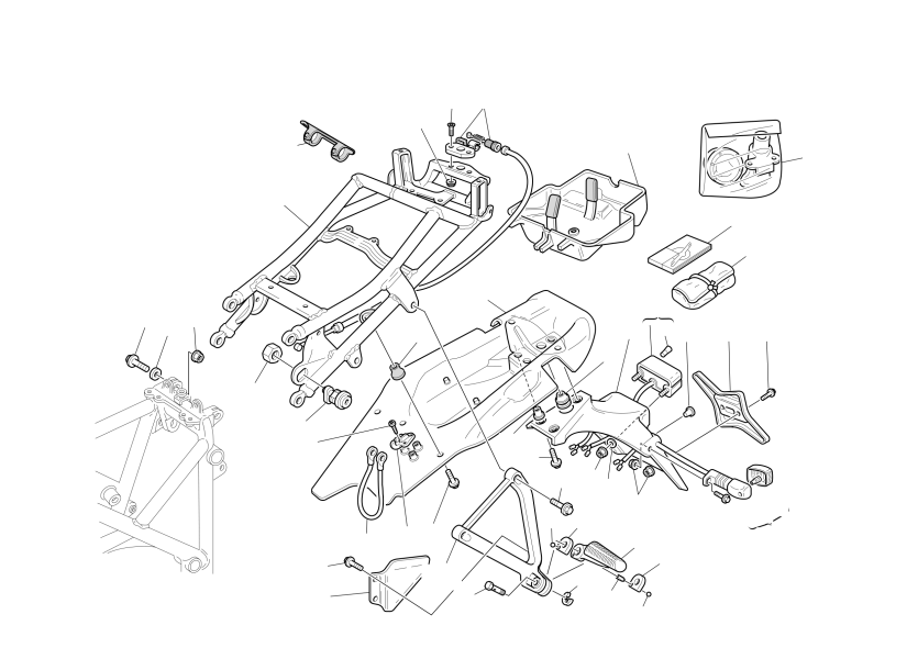 REAR FRAME - REAR FOOT RESTS