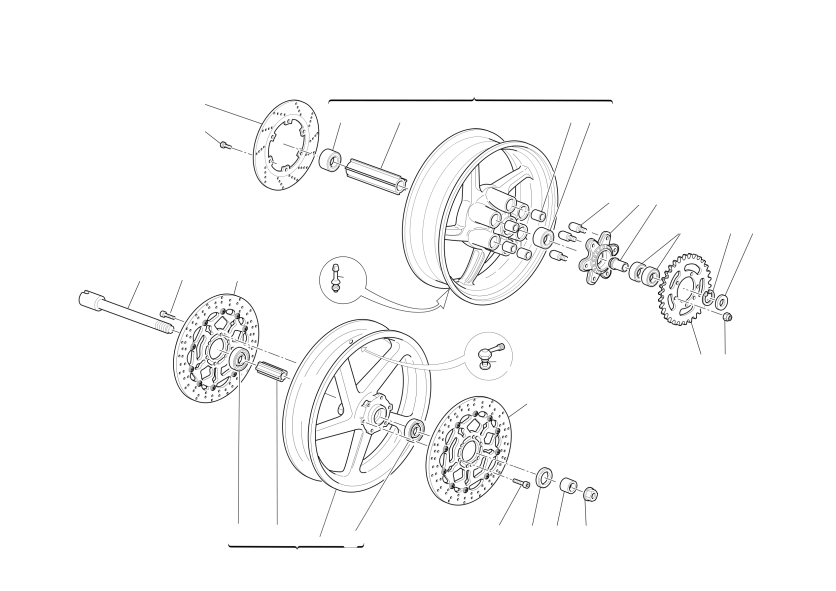 FRONT AND REAR WHEELS