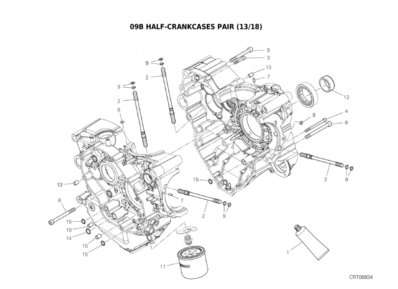 09B HALF-CRANKCASES PAIR (13/18)