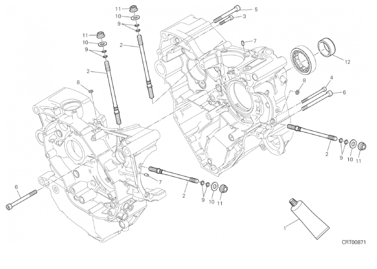 10A HALF-CRANKCASES PAIR (17/18)

