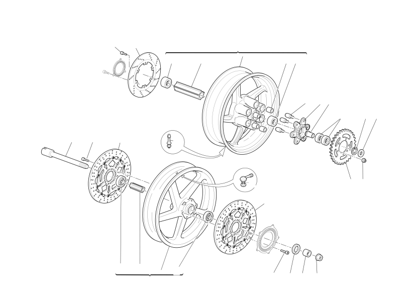 FRONT AND REAR WHEELS