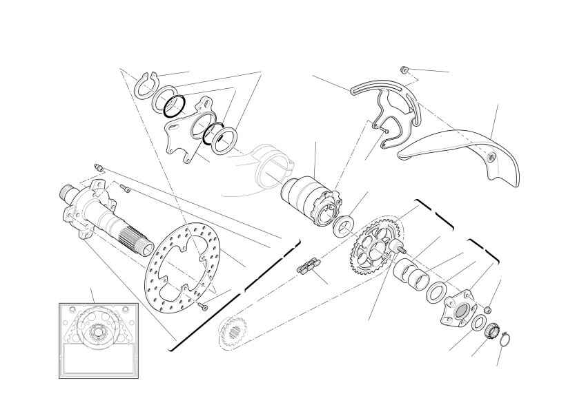 Rear wheel axle