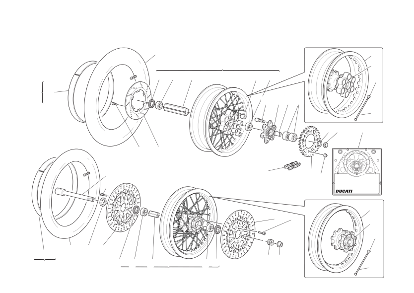 Front and rear wheels