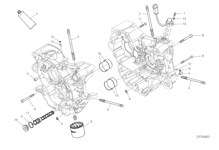 09B HALF-CRANKCASES PAIR (12/17)
