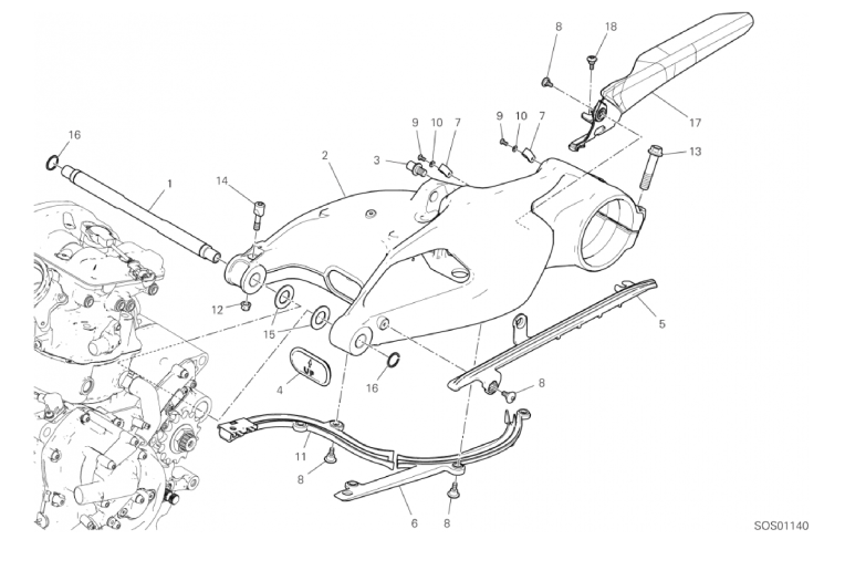 18A REAR SWINGING ARM (5/43)
