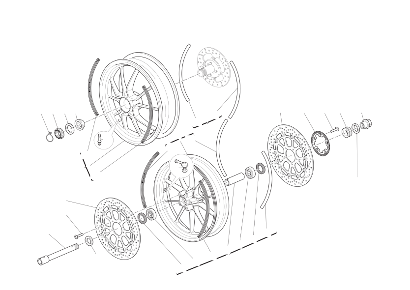 Front and rear wheels