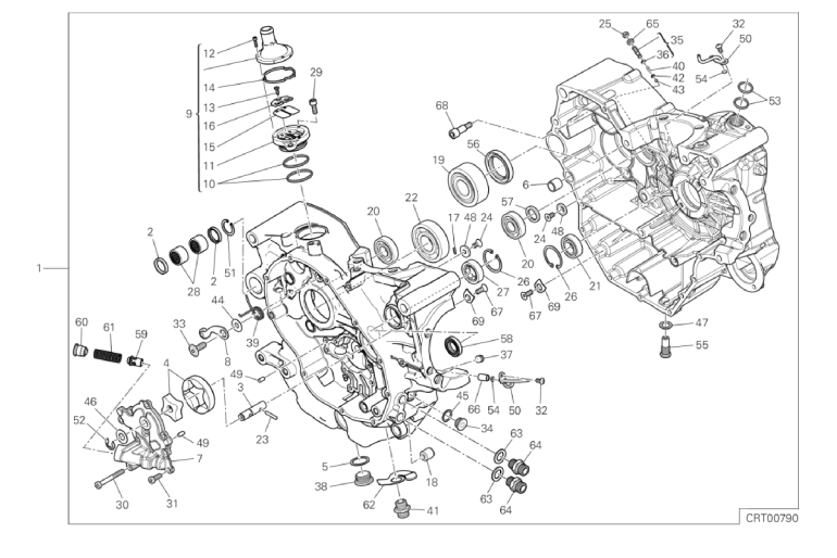 09A HALF-CRANKCASES PAIR (11/19)