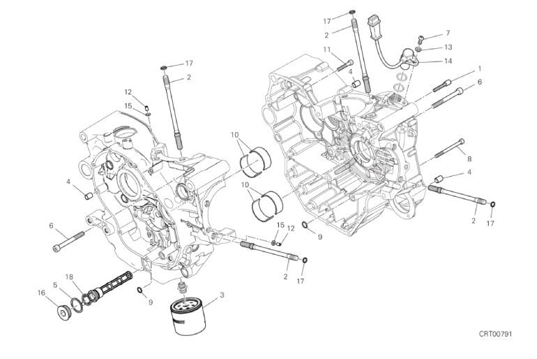 09B HALF-CRANKCASES PAIR (12/19)