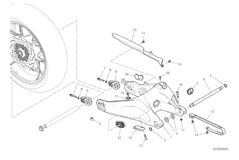 19A REAR SWINGING ARM (6/32)