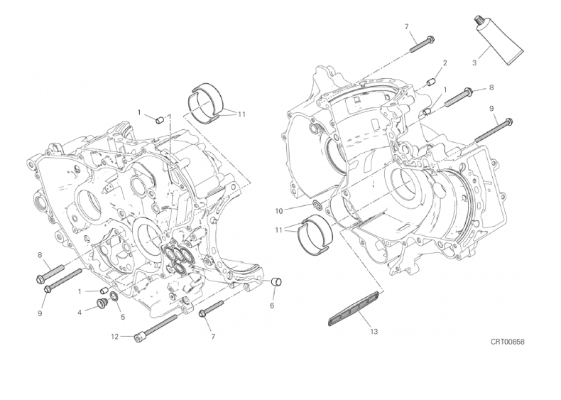 09B HALF-CRANKCASES PAIR (13/19)