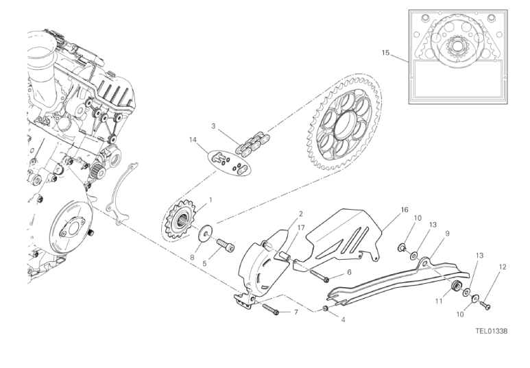 17A FRONT SPROCKET - CHAIN (3/43)