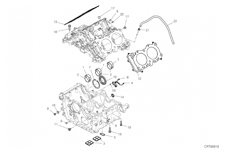 09B HALF-CRANKCASES PAIR (12/18)