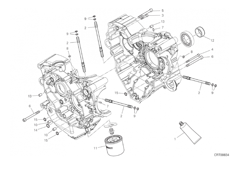 09B HALF-CRANKCASES PAIR (13/18)