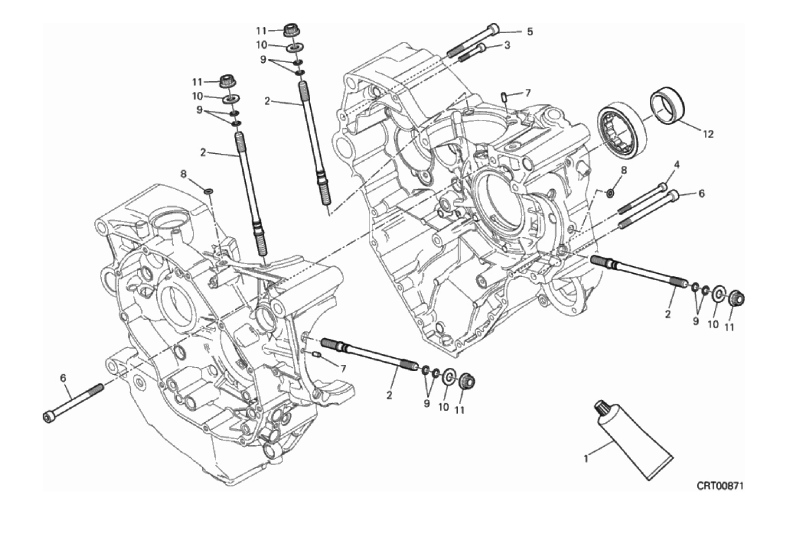 10A HALF-CRANKCASES PAIR (17/18)