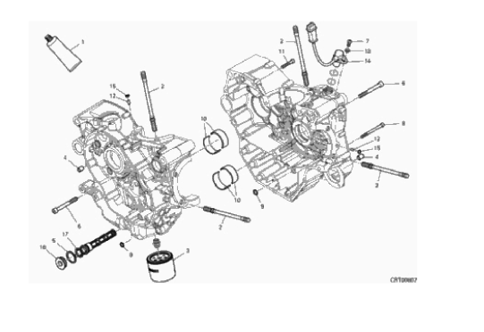 09B HALF-CRANKCASES PAIR (12/17)