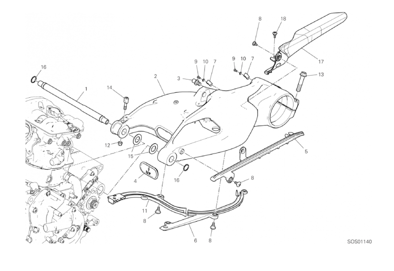 18A REAR SWINGING ARM (5/37)