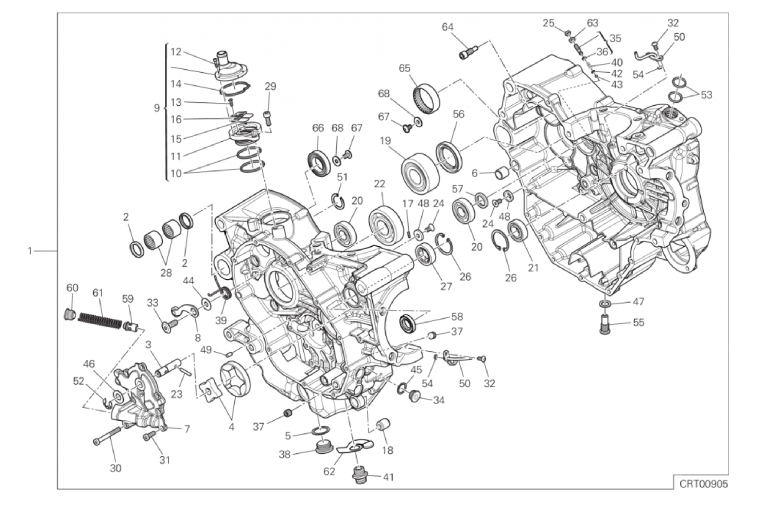 09A HALF-CRANKCASES PAIR (11/17)