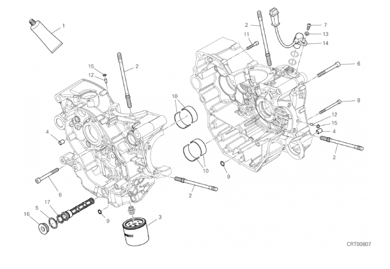 09B HALF-CRANKCASES PAIR (12/17)