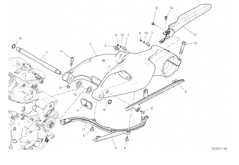 18A REAR SWINGING ARM (5/37)