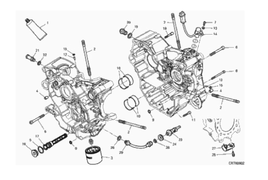 09B HALF-CRANKCASES PAIR (11/16)