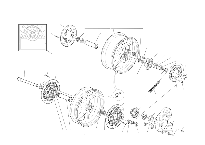 Front and rear wheels