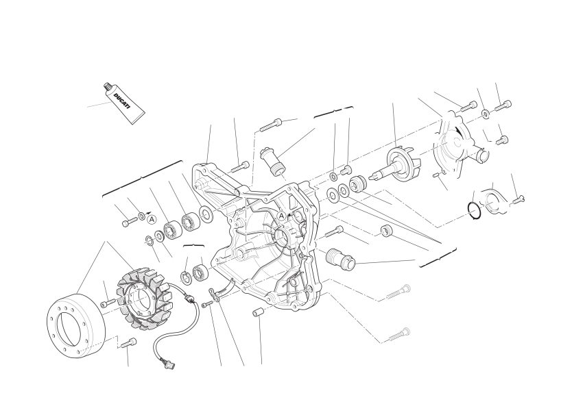 Water pump-altr-side crnkcse cover