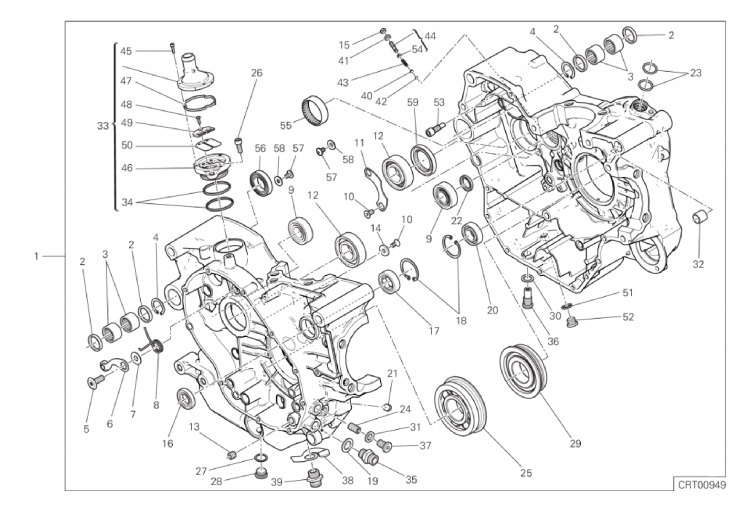 09A HALF-CRANKCASES PAIR (10/17)