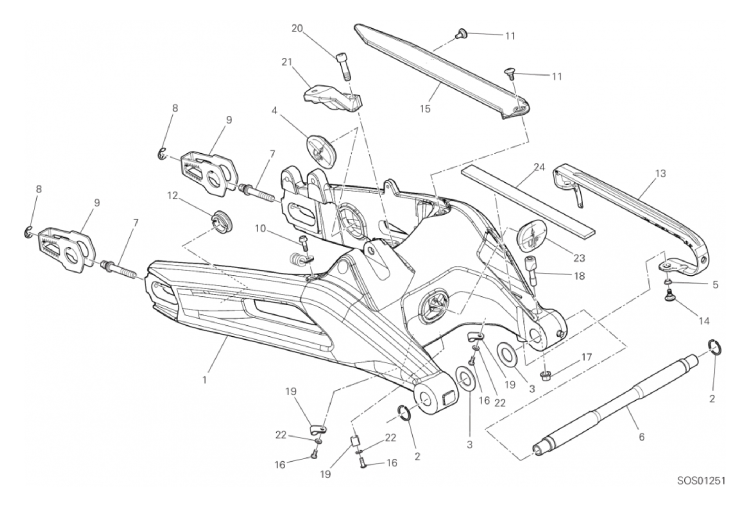 19A REAR SWINGING ARM (5/33)