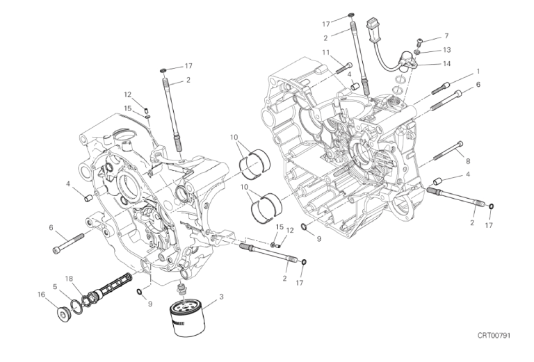 09B HALF-CRANKCASES PAIR (12/19)