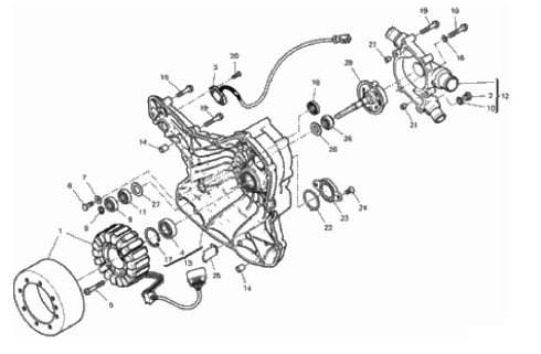 WATER PUMP-ALTR-SIDE CRNKCSE COVER 