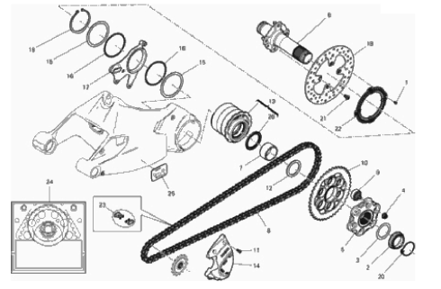 REAR WHEEL SPINDLE 