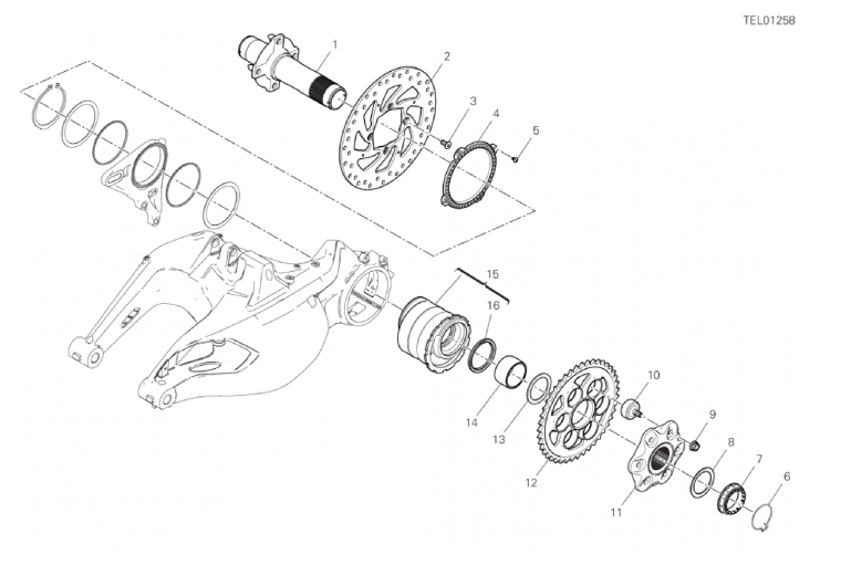 28B REAR WHEEL SPINDLE (25/44)