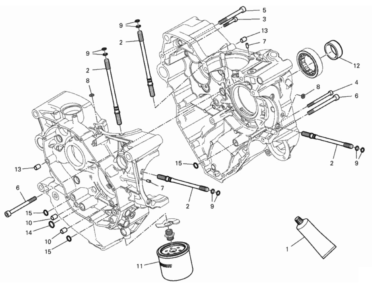 HALF-CRANKCASES PAIR